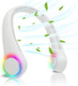 ITSHINY Ventilador de Cuello, Mini Ventilador Portatil, Ventilador Cuello Sin Aspas, Ventilador USB Recargable Bateria 4000 mAh con Ajustable 3 Velocidades Luz LED para Viajes Deporte Oficina Hogar
